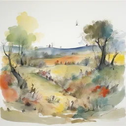 a landscape by Quentin Blake