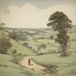 a landscape by Randolph Caldecott