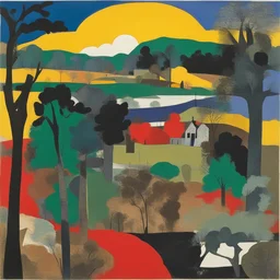 a landscape by Romare Bearden