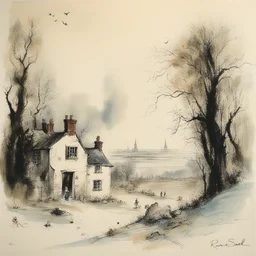 a landscape by Ronald Searle