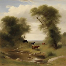 a landscape by Rosa Bonheur