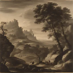 a landscape by Salvator Rosa