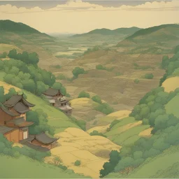 a landscape by Satoshi Kon