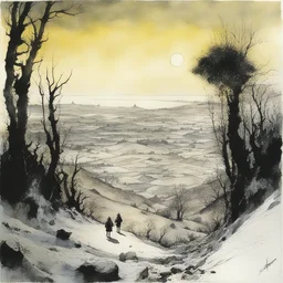 a landscape by Sergio Toppi