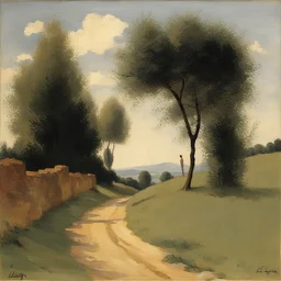 a landscape by Silvestro Lega