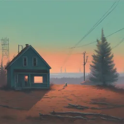 a landscape by Simon Stalenhag