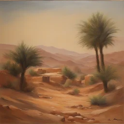 a landscape by Sliman Mansour