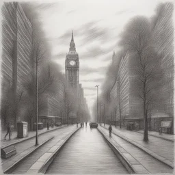 a landscape by Stephen Wiltshire