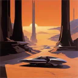 a landscape by Syd Mead