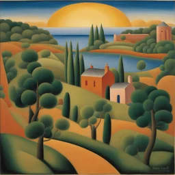 a landscape by Tarsila do Amaral