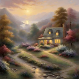 a landscape by Thomas Kinkade