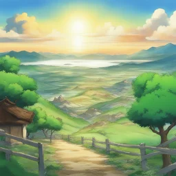 a landscape by Toei Animations