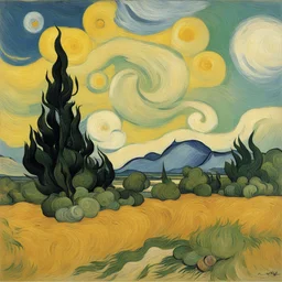 a landscape by Vincent van Gogh