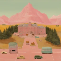 a landscape by Wes Anderson