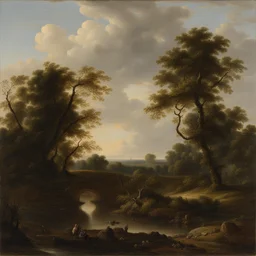 a landscape by Willem Hofhuizen