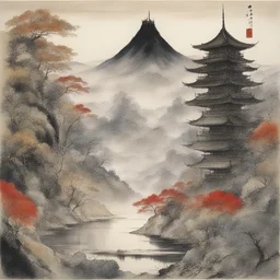 a landscape by Yoshitaka Amano