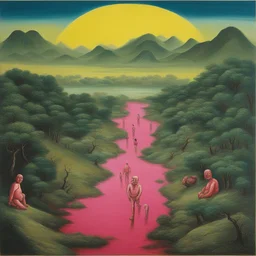 a landscape by Yue Minjun