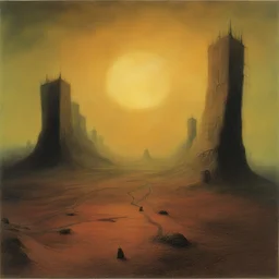a landscape by Zdzisław Beksiński