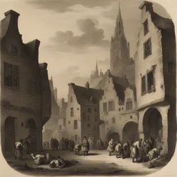 a city by Adriaen van Ostade