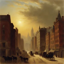 a city by Albert Bierstadt
