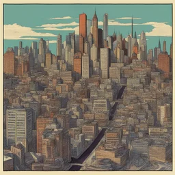 a city by Alex Schomburg