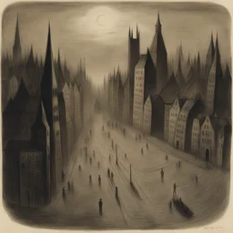 a city by Alfred Kubin