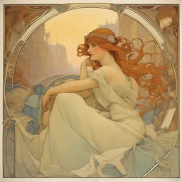 a city by Alphonse Mucha