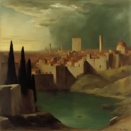 a city by Arnold Böcklin