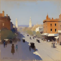 a city by Arthur Streeton