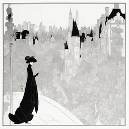 a city by Aubrey Beardsley