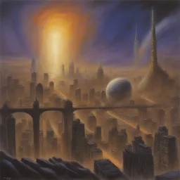 a city by Bob Eggleton