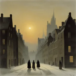 a city by Caspar David Friedrich