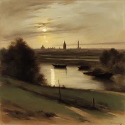 a city by Charles-Francois Daubigny