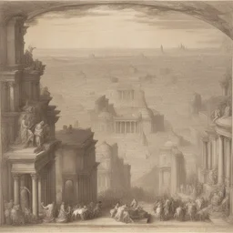 a city by Charles Le Brun