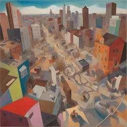 a city by Dana Schutz
