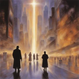 a city by Drew Struzan