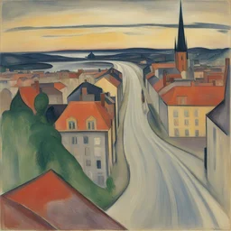 a city by Edvard Munch