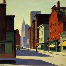 a city by Edward Hopper