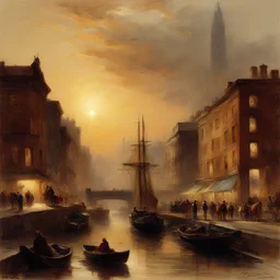 a city by Edward Moran