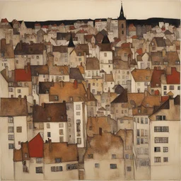 a city by Egon Schiele
