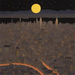 a city by Fred Tomaselli