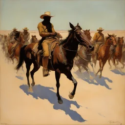 a city by Frederic Remington