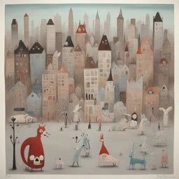 a city by Gary Baseman