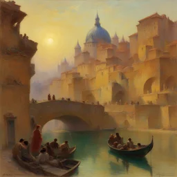 a city by Gaston Bussière