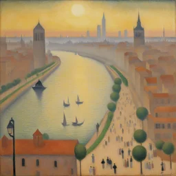 a city by Georges Seurat