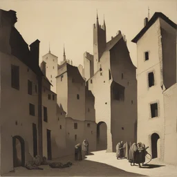 a city by Georges de La Tour
