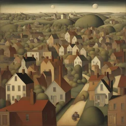 a city by Grant Wood