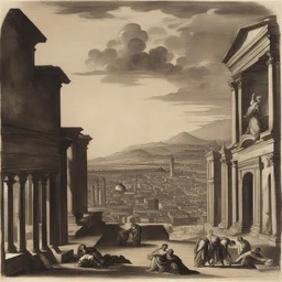 a city by Guercino
