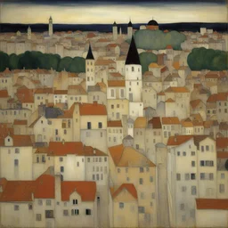 a city by Gustav Klimt