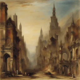 a city by Gustave Moreau